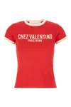 Valentino Crew Neck Cotton Jersey T-shirt With Contrasting Trims