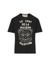 Valentino Garavani T-shirt With Le Chat De La Maison Print In Black