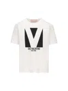 Valentino Mens Avorio Logo-print Crew-neck Cotton-jersey T-shirt In Beige