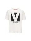 Valentino Mens Avorio Logo-print Crew-neck Cotton-jersey T-shirt In Beige