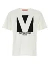 Valentino Mens Avorio Logo-print Crew-neck Cotton-jersey T-shirt In Beige