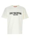 Valentino Cotton Crew Neck T-shirt With Graphic Print In Beige