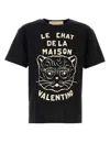 Valentino T-shirt With "chat De La Maison" Print In Black