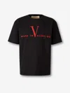 Valentino Crew Neck Short Sleeve T-shirt Design In Black