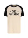 Valentino Sleeve Contrast Graphic Print Crew Neck In Neutral