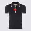 Valentino Polo Shirt Cotton Embroidered Detail In Black