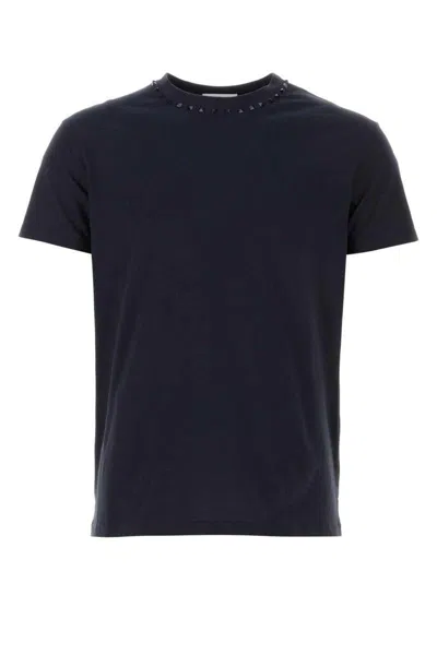 Valentino Garavani Man T-shirt Navy Size L Cotton