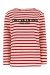 Valentino Womens Avorio Rosso Striped Brand-print Cotton-jersey T-shirt In Stripped