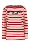 Valentino Womens Avorio Rosso Striped Brand-print Cotton-jersey T-shirt In Stripped