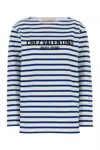Valentino Long Sleeve Cotton T-shirt With Striped Pattern In Stripped