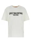 Valentino Cotton Slogan Print Drop Shoulder T-shirt In White