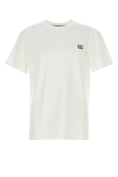 Valentino Garavani Cotton T-shirt With Vlogo Patch In White