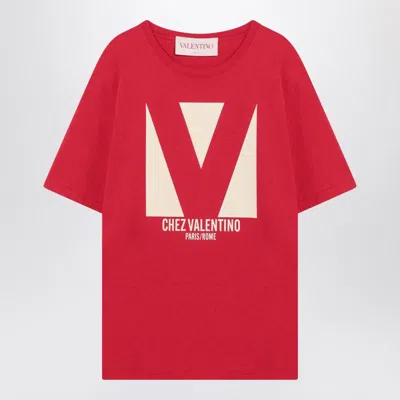 VALENTINO VALENTINO GARAVANI T-SHIRT WITH CHEZ VALENTINO GARAVANI PRINT