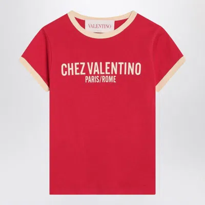 VALENTINO VALENTINO GARAVANI T-SHIRT WITH CHEZ VALENTINO GARAVANI PRINT