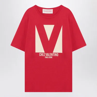 VALENTINO VALENTINO GARAVANI T-SHIRT WITH CHEZ VALENTINO GARAVANI PRINT