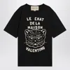 Valentino Garavani T-shirt With Le Chat De La Maison Print In Black