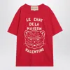 Valentino Garavani T-shirt With Le Chat De La Maison Print In Red