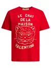 Valentino Garavani T-shirt With Le Chat De La Maison Print In Red