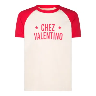 Valentino Short Sleeves Graphic Print In Neutral