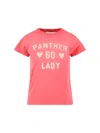 Valentino Panther Lady Graphic Print Crew Neck T-shirt In Red