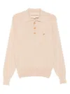Valentino Garavani Fine-knit Polo Jumper In Pink