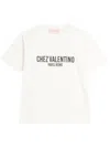 Valentino Cotton Crew Neck T-shirt With Graphic Print In Beige