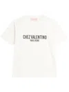 Valentino Cotton Crew Neck T-shirt With Graphic Print In Beige