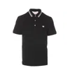 Valentino Garavani Black Polo Shirt With Classic Bicolor Collar And Logo Patch On The Front In Cotto In Black