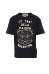 Valentino Garavani T-shirt With Le Chat De La Maison Print In Black