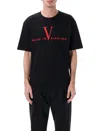 Valentino Black Crew Neck T-shirts In Black