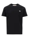 Valentino Logo Patch Crew Neck Short Sleeve T-shirt In Black