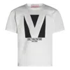 Valentino Mens Avorio Logo-print Crew-neck Cotton-jersey T-shirt In White