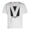 Valentino Mens Avorio Logo-print Crew-neck Cotton-jersey T-shirt In White