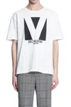 Valentino Mens Avorio Logo-print Crew-neck Cotton-jersey T-shirt In White
