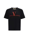 Valentino Crew Neck Short Sleeve T-shirt Design In Black
