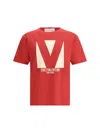 Valentino Crewneck Graphic Print T-shirt Logo In Red