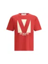 Valentino Crewneck Graphic Print T-shirt Logo In Red