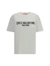 Valentino Cotton Slogan Print Drop Shoulder T-shirt In White