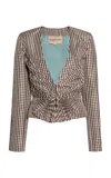 Valentino Garavani Jacket Pattern | Taffetas Vichy In Brown