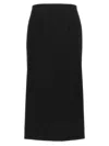 Valentino Garavani Tailored Wool Midi Skirt With Side Slits In Black