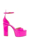 Valentino Garavani Woman Sandals Fuchsia Size 8 Leather In Pink