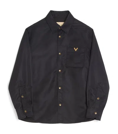 Valentino Garavani Technical Vgold Overshirt In Black