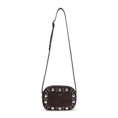 Valentino Garavani Testa Di Moro Brown Cow Suede Leather Nellcote Cross Body Bag