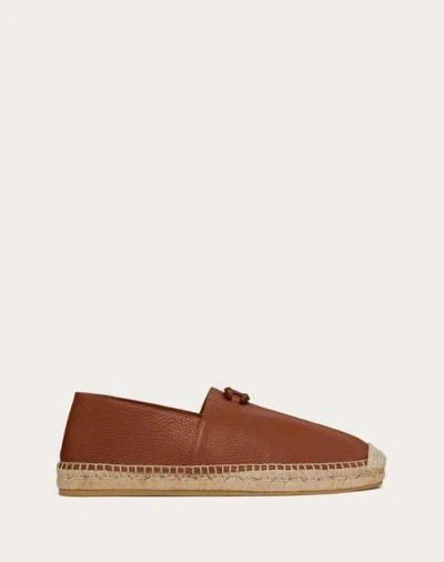 Valentino Garavani The Bold Edition Calfskin Espadrilles In Brown