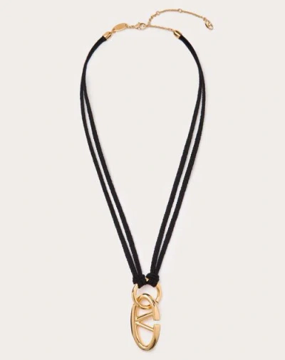 Valentino Garavani The Bold Edition Vlogo Rope And Metal Necklace Woman Black Uni