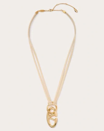 Valentino Garavani The Bold Edition Vlogo Rope And Metal Necklace Woman Rope Uni In Gold