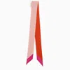 VALENTINO VALENTINO GARAVANI THIN PINK AND RED SILK SCARF WOMEN