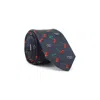 Valentino Adjustable Cherry Pattern Silk Tie In Blue