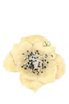 Valentino Garavani Garavani Fleur Lumineuse Brooch In Metal Enamel And Fabric In Multicoloured