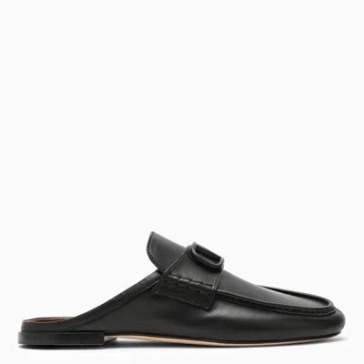 Valentino Garavani Timeless Leather Slippers For Men In Black